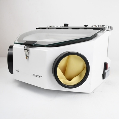 เครื่องพ่นทรายในห้องปฏิบัติการทันตกรรมแบบถังคู่ สำหรับขัดเงาครอบฟันพอร์ซเลน หัวพ่นทรายสำหรับทันตกรรม