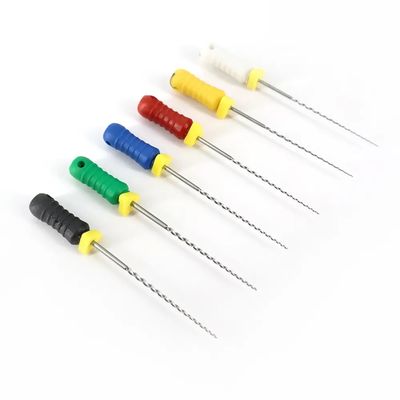 ไฟล์ทันตกรรมรับประกันคุณภาพสำหรับการใช้งานด้วยมือ ขนาด 25 มม. #15-40 ไฟล์รีมเมอร์สแตนเลส