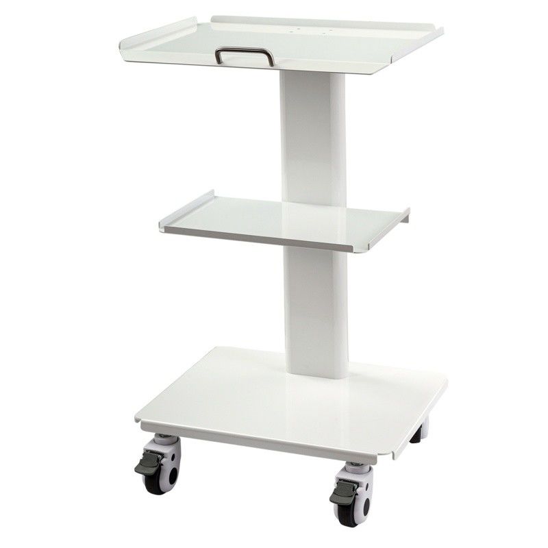 โฟชาน โรงงานอุปกรณ์ทันตแพทย์ สีขาว รถกระบะเครื่องมือเคลื่อนไหวที่มีซ็อคเก็ต SS 3 ชั้น รถกระบะมือถือทันตแพทย์