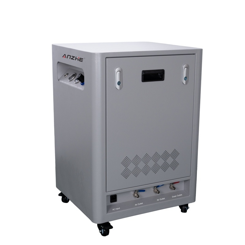 เครื่องดับอากาศแบบเงียบไม่มีน้ํามันสําหรับฟัน เครื่องดับอากาศแบบเคลื่อนที่ที่มีตู้กันเสียง 550W ปั๊มสูบฟัน