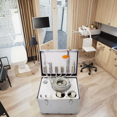 ราคาดี หน่วยทันตกรรมเคลื่อนที่พร้อมเครื่องอัดอากาศแบบเงียบ ชุดทันตกรรมแบบพกพาพร้อมเทอร์ไบน์สำหรับฝึกปฏิบัติของนักศึกษาทันตแพทย์ ชุดทันตกรรมเคลื่อนที่แบบพกพาสำหรับรักษา ออนไลน์