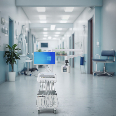 มือถือ สถานที่ทํางานทันตแพทย์สัตวแพทย์ กระบะรักษาทันตสัตว์เลี้ยงพกพา กระบะทันตแพทย์ 220V พร้อมกล้องปากและคอมพิวเตอร์