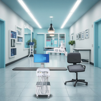 รถขนส่งการรักษาฟันโรงงาน Anzhe 550W รถขนส่งฟันเคลื่อนไหวที่มีแสง LED การทํางาน รถขนส่งฟันพกพา 220V