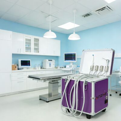 ราคาดี ชุดทันตกรรมพกพาขนาดเล็กพร้อมคอมเพรสเซอร์ลม ชุดเทอร์ไบน์ทันตกรรมเคลื่อนที่ อุปกรณ์คลินิกทันตกรรมพกพาครบชุด ออนไลน์