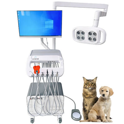 Factory Direct Veterinary Portable Dental Unit Mobile Dental Trolley with LED Lamp Air Compressor Suction System for Vet Clinic & Dental Practice