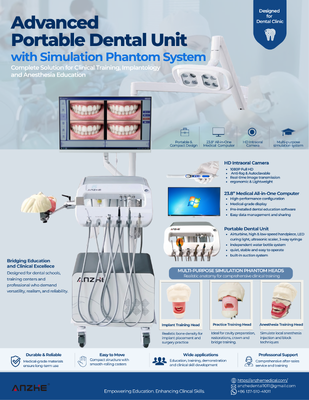 หน่วยฝึกอบรมทันตแพทย์แบบพกพา พร้อมคอมพิวเตอร์ขนาด 23.8 นิ้ว All in One HD Intraoral Camera หัวผีสําหรับการวางยาเสพติดและการศึกษาทันตแพทย์